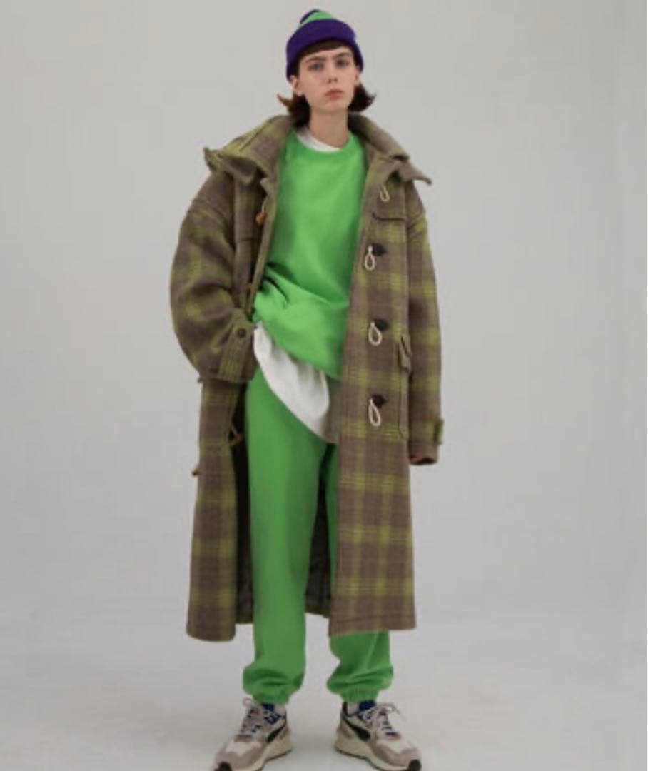 アーダーエラー(ADER ERROR) ウール　チェック　Rudyダッフルコート