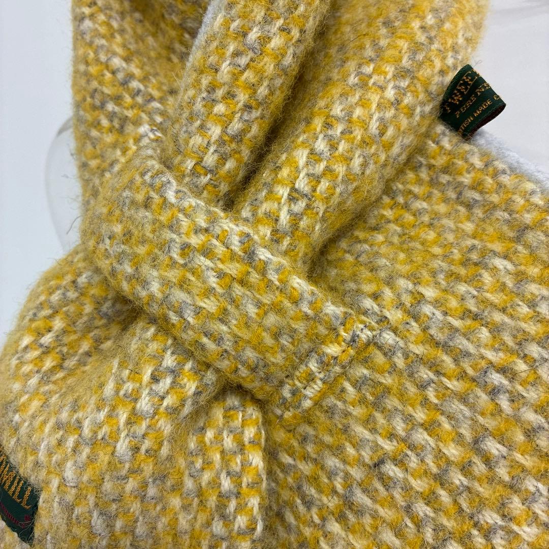 ブランド古着！イギリス製 TWEEDMILL イエロー×グレー ウール マフラー