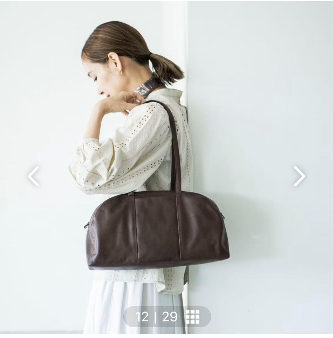 「がんばりどきも私らしく」一田憲子さんとつくったラウンドレザーバッグブラウン