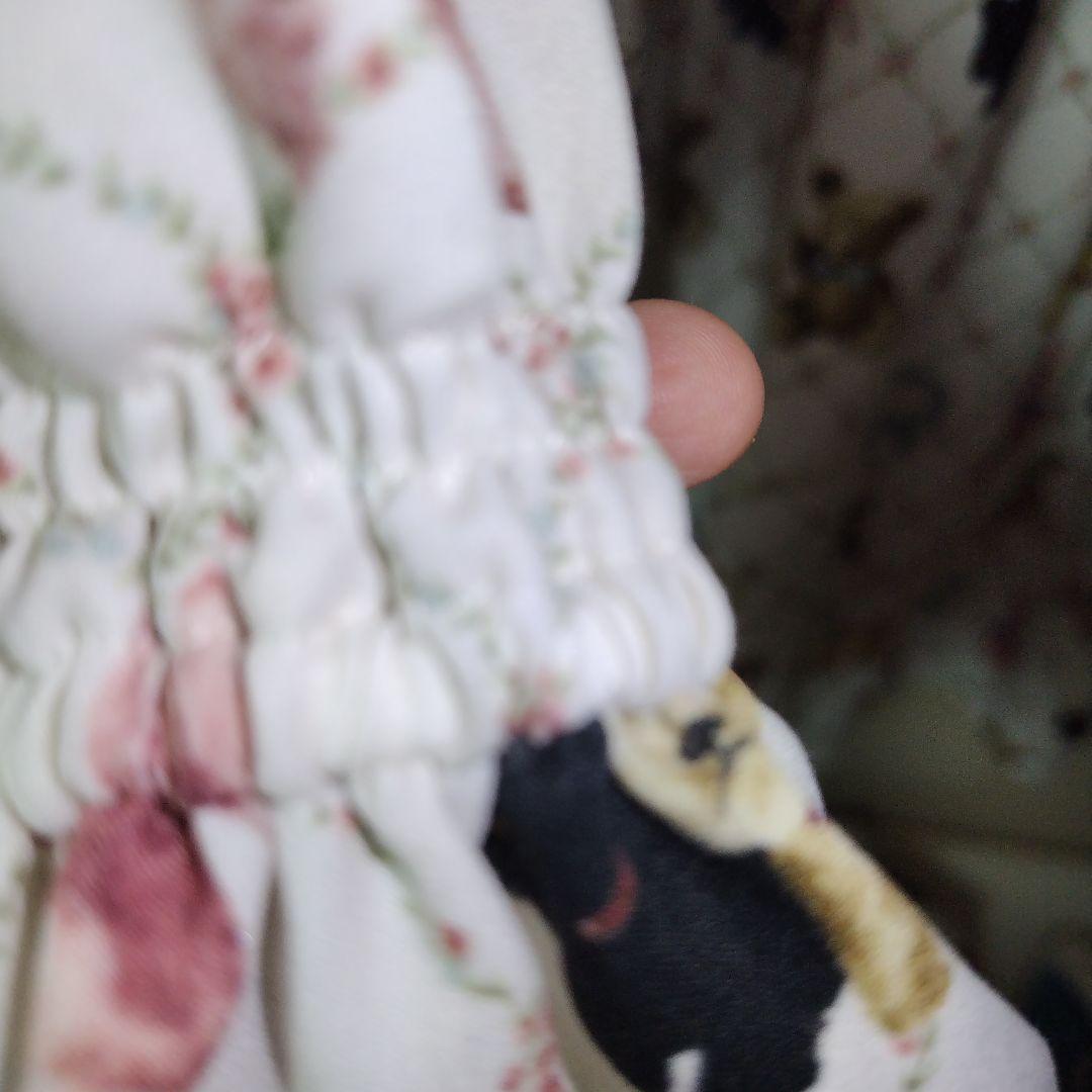 【美品】ぬいぐるみ柄ワンピース（白）