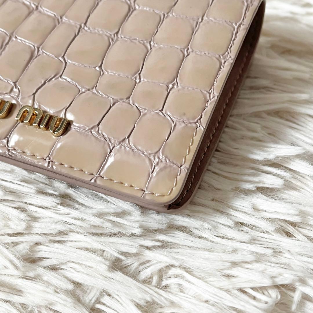 ⭐️新品未使用⭐️　MIUMIU　クロコ型押し　5MV204 二つ折り財布
