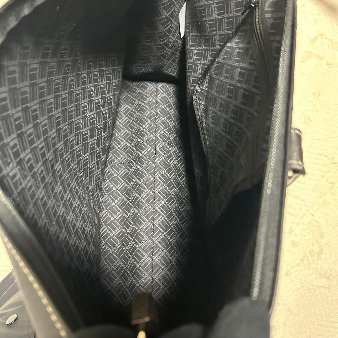 【極美品】dunhill ダンヒル ミニボストン PVC×レザー 黒 メンズ