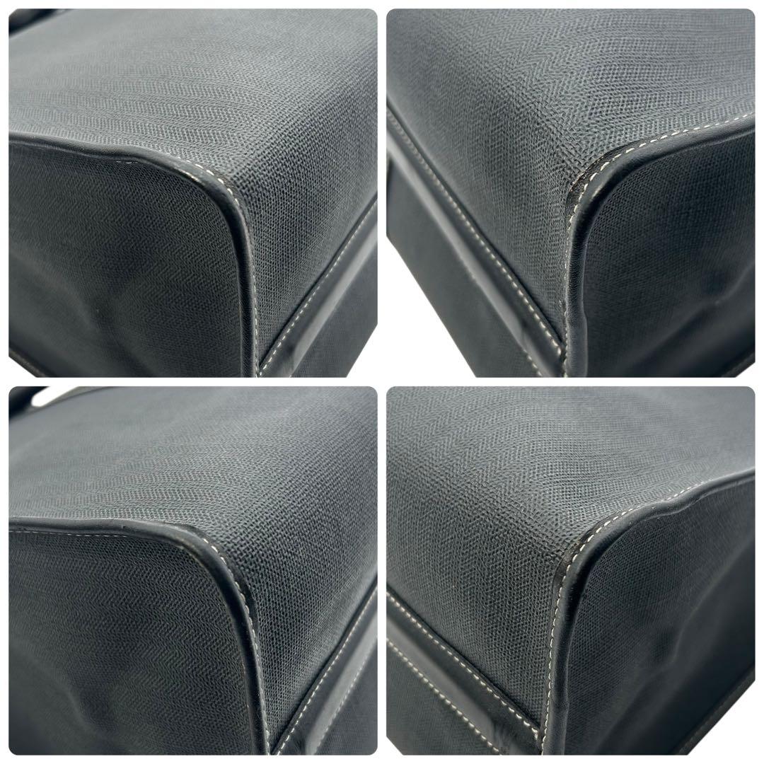 【極美品】dunhill ダンヒル ミニボストン PVC×レザー 黒 メンズ