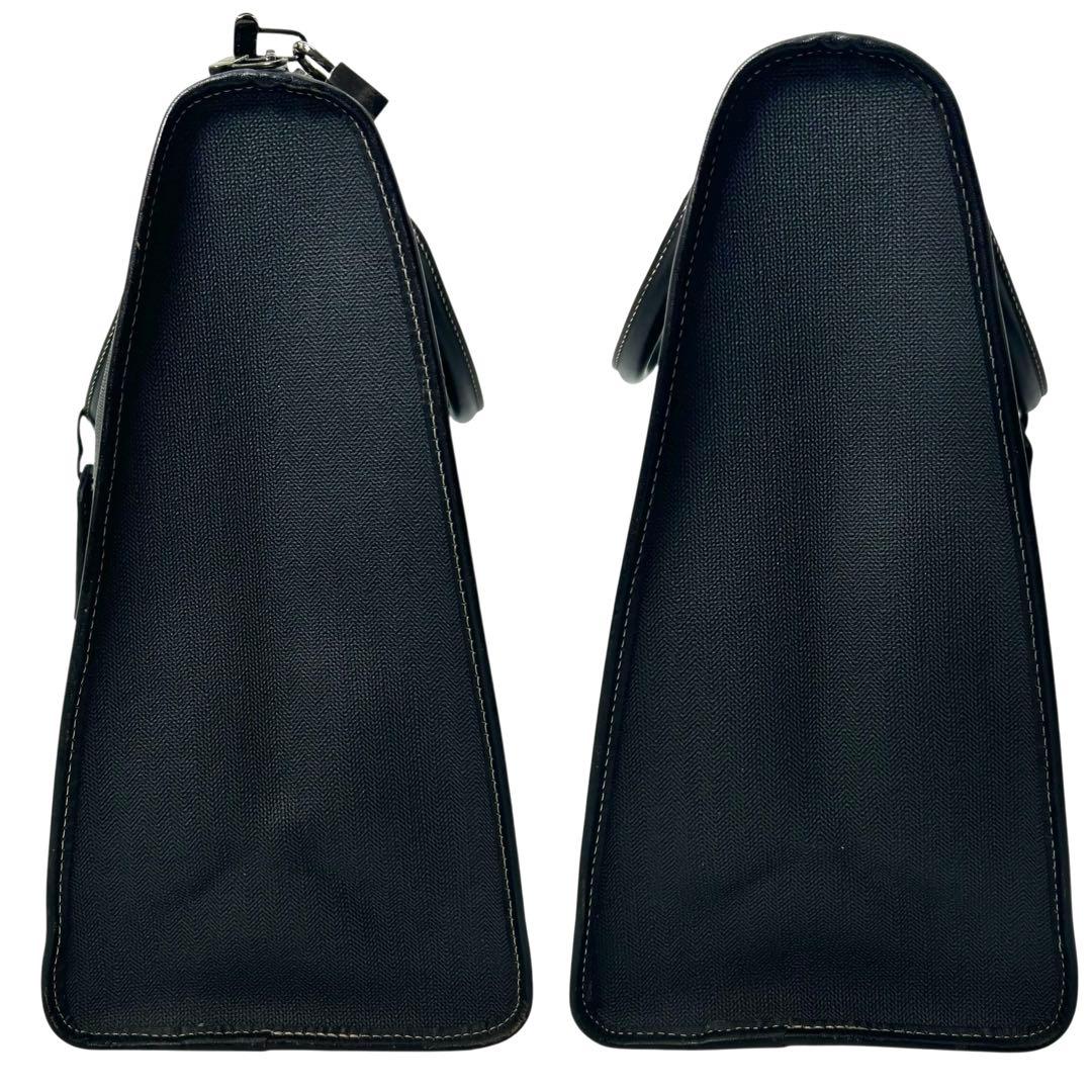 【極美品】dunhill ダンヒル ミニボストン PVC×レザー 黒 メンズ