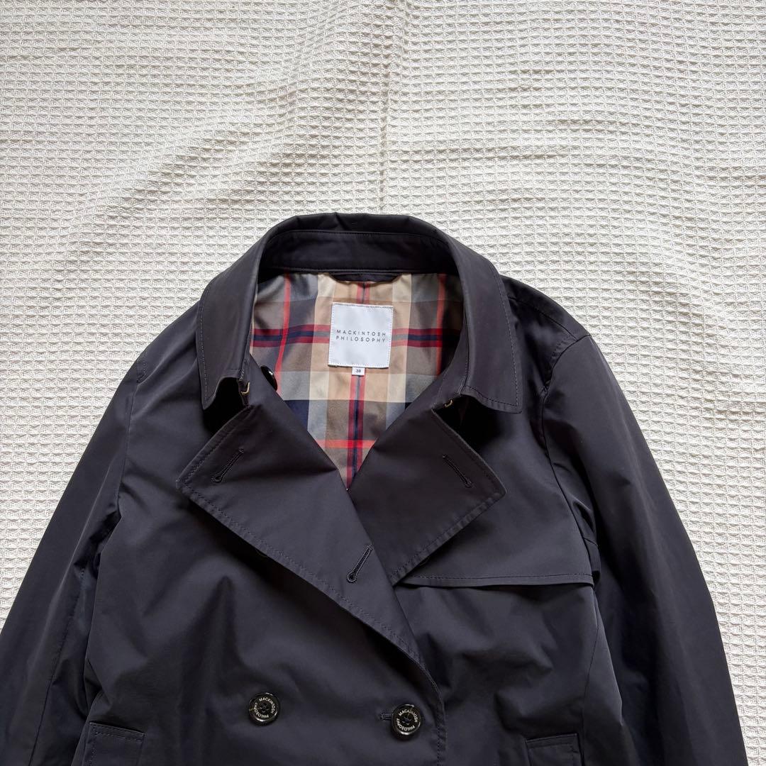 マッキントッシュフィロソフィー トレンチコート ショート丈 38 撥水加工