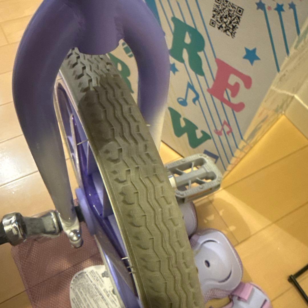 ブリヂストンスケアクロウ 子供用 一輪車 ラベンダー　16インチ