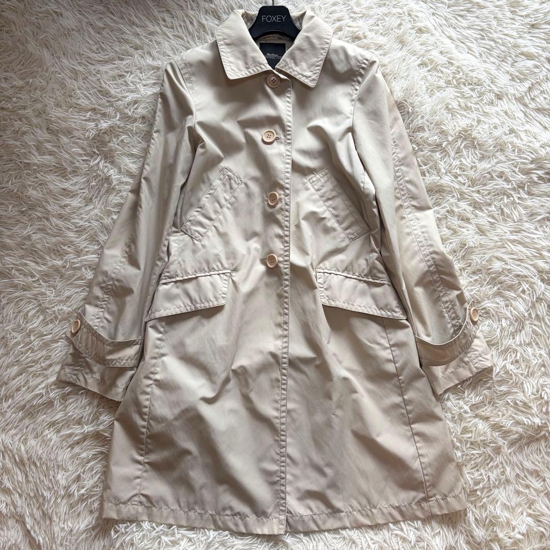 美品　Max Maraナイロンスプリングコート ステンカラートレンチコート L