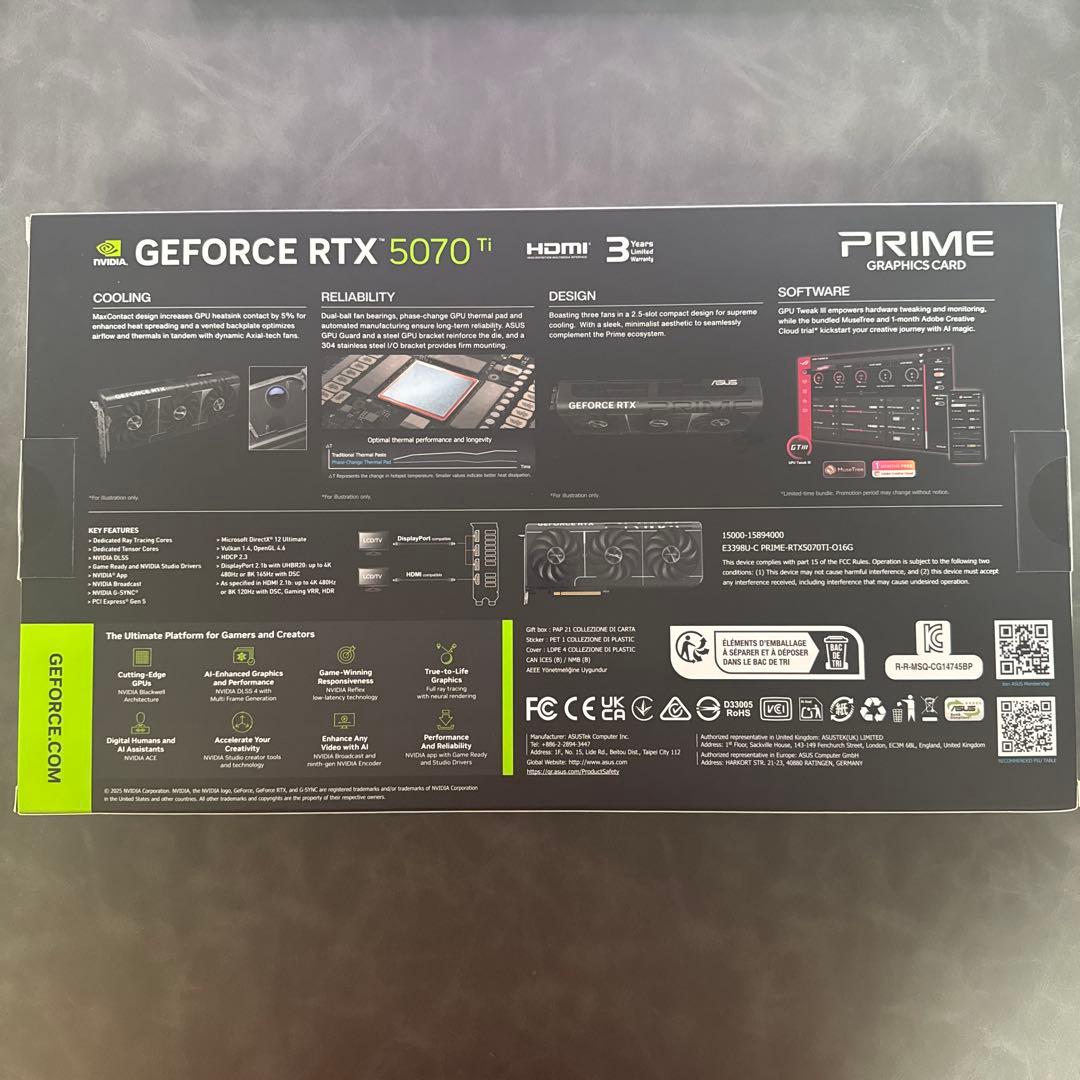 新品未使用品 ASUS GEFORCE RTX 5070Ti