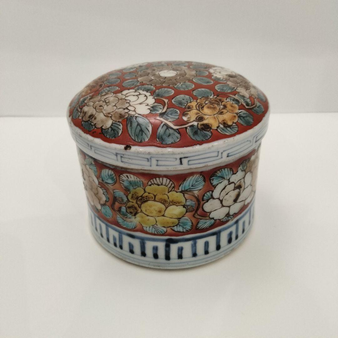 W366　赤絵　古伊万里　蓋物　時代物　F