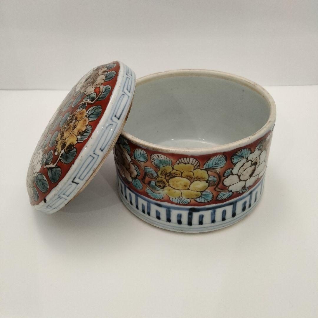 W366　赤絵　古伊万里　蓋物　時代物　F
