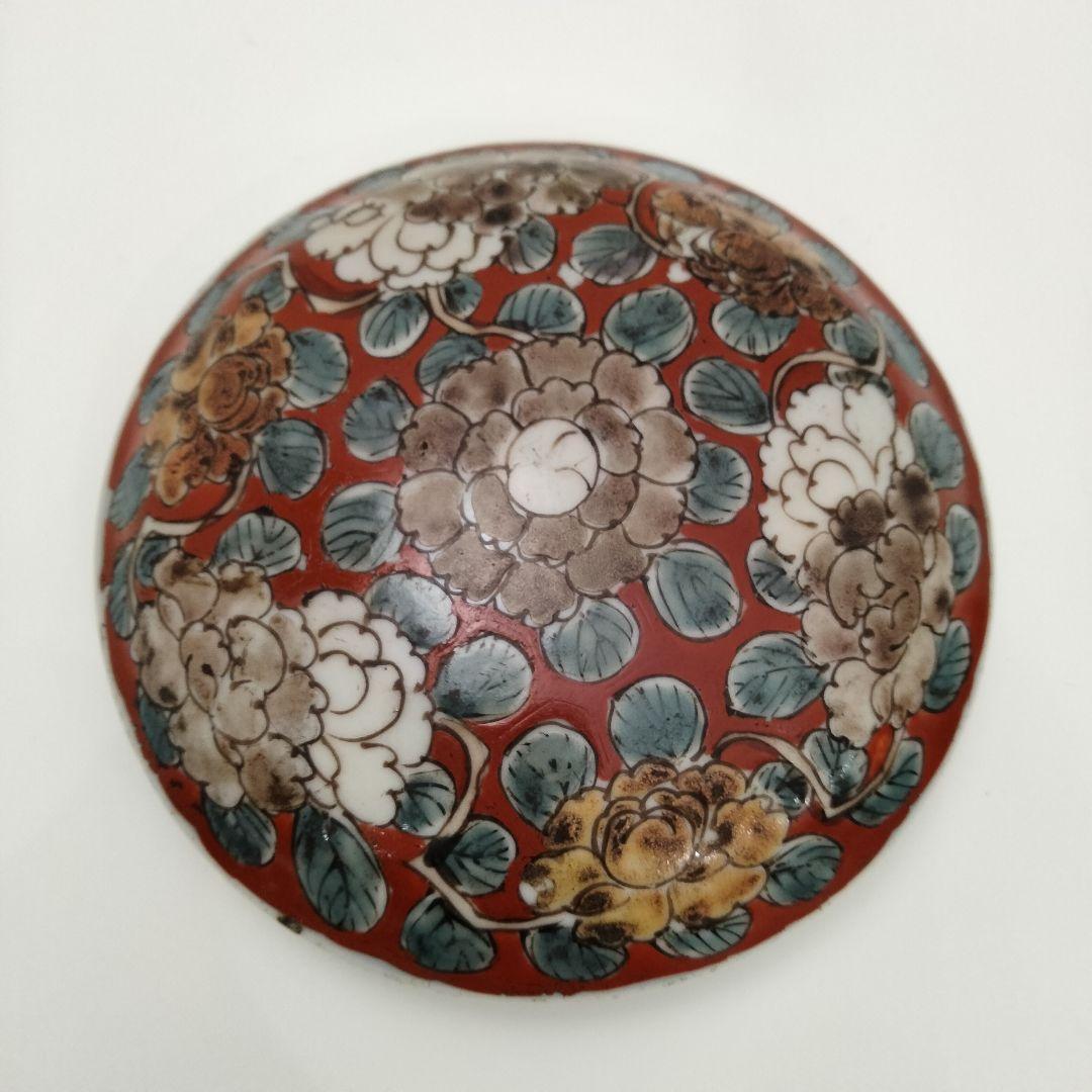W366　赤絵　古伊万里　蓋物　時代物　F