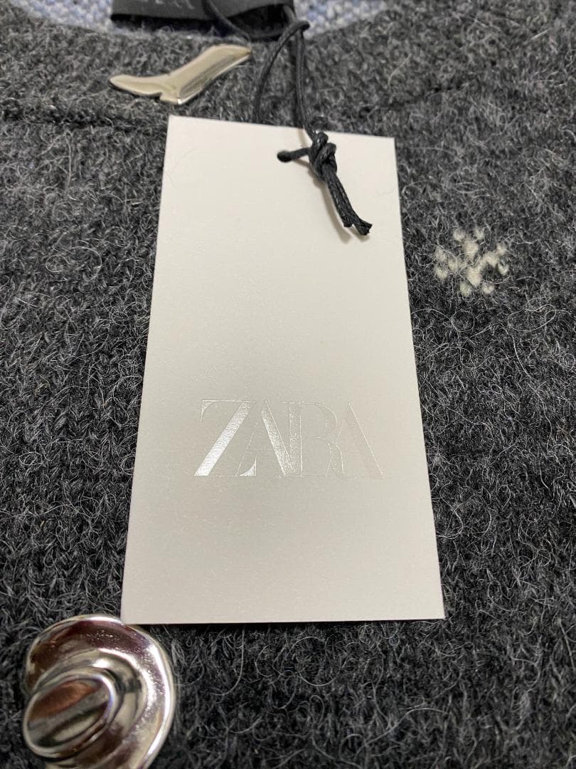 完売品 ZARA ジャカードニットボタンカーディガン L 馬柄セーター