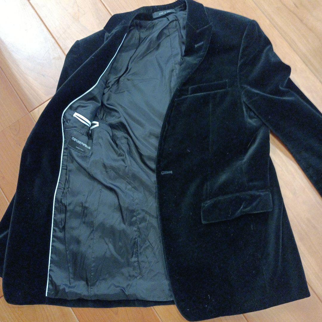 エンポリオアルマーニ　ベルベットジャケット　Size44 ブラック