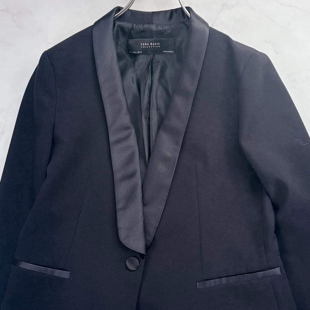 美品✨ ZARA collection サテン襟 タキシードジャケット 黒 L