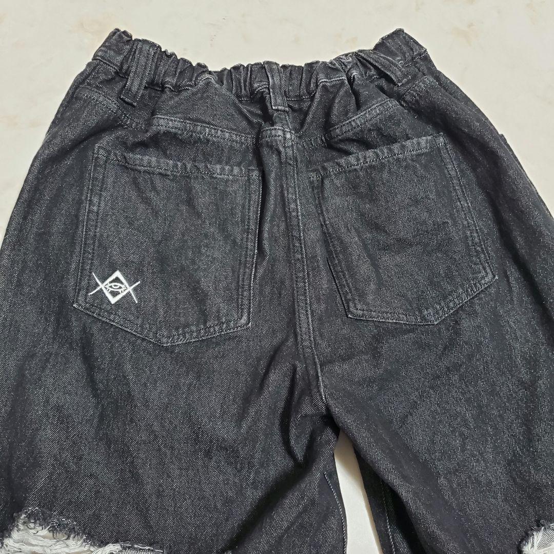 REFLEM レフレム ハイクラッシュデニムパンツ ブラック　黒