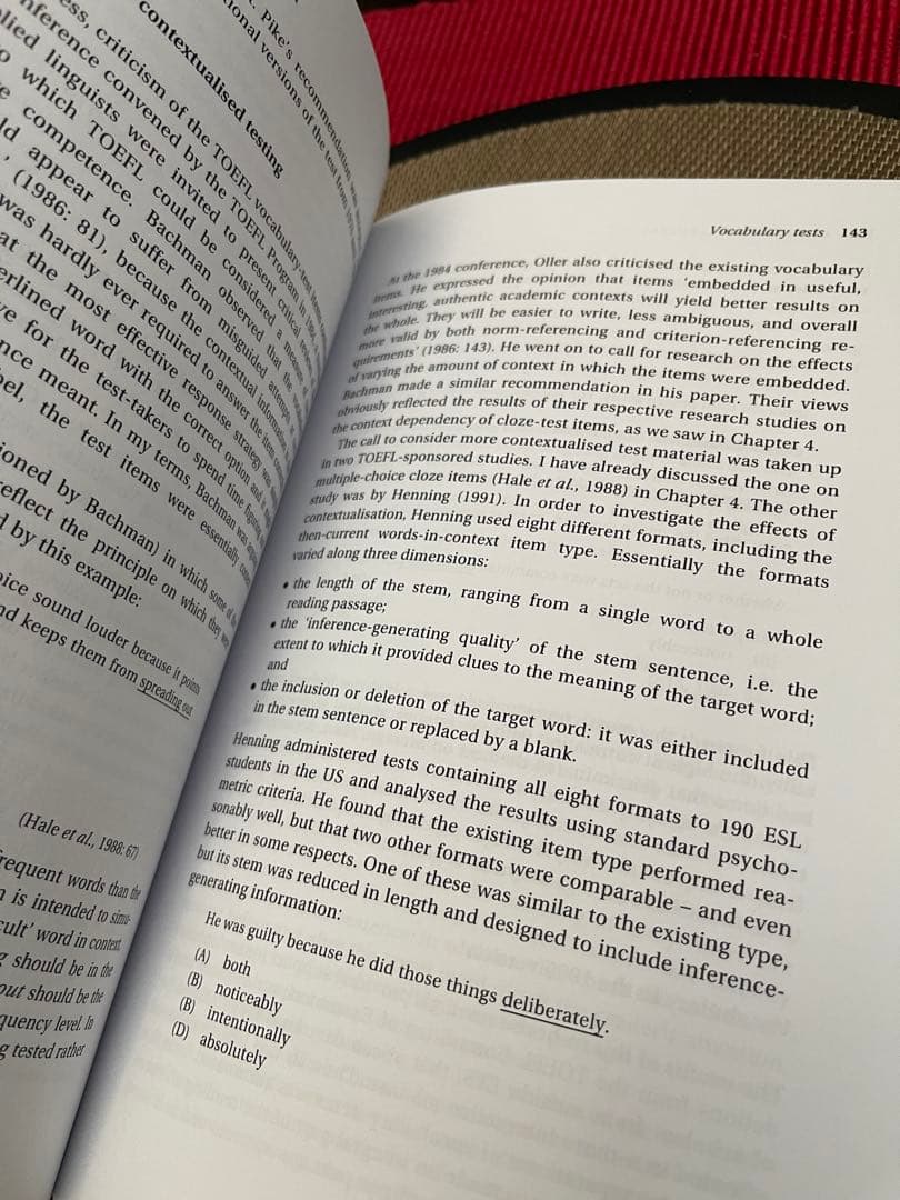 洋書 Assessing Vocabulary by John Read