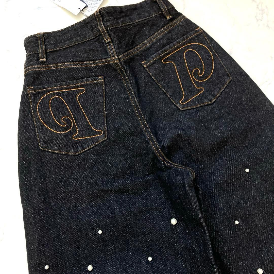 定価4.4万✨新品　パメオポーズ　パール　ワイド　デニムパンツ　ブラック　S