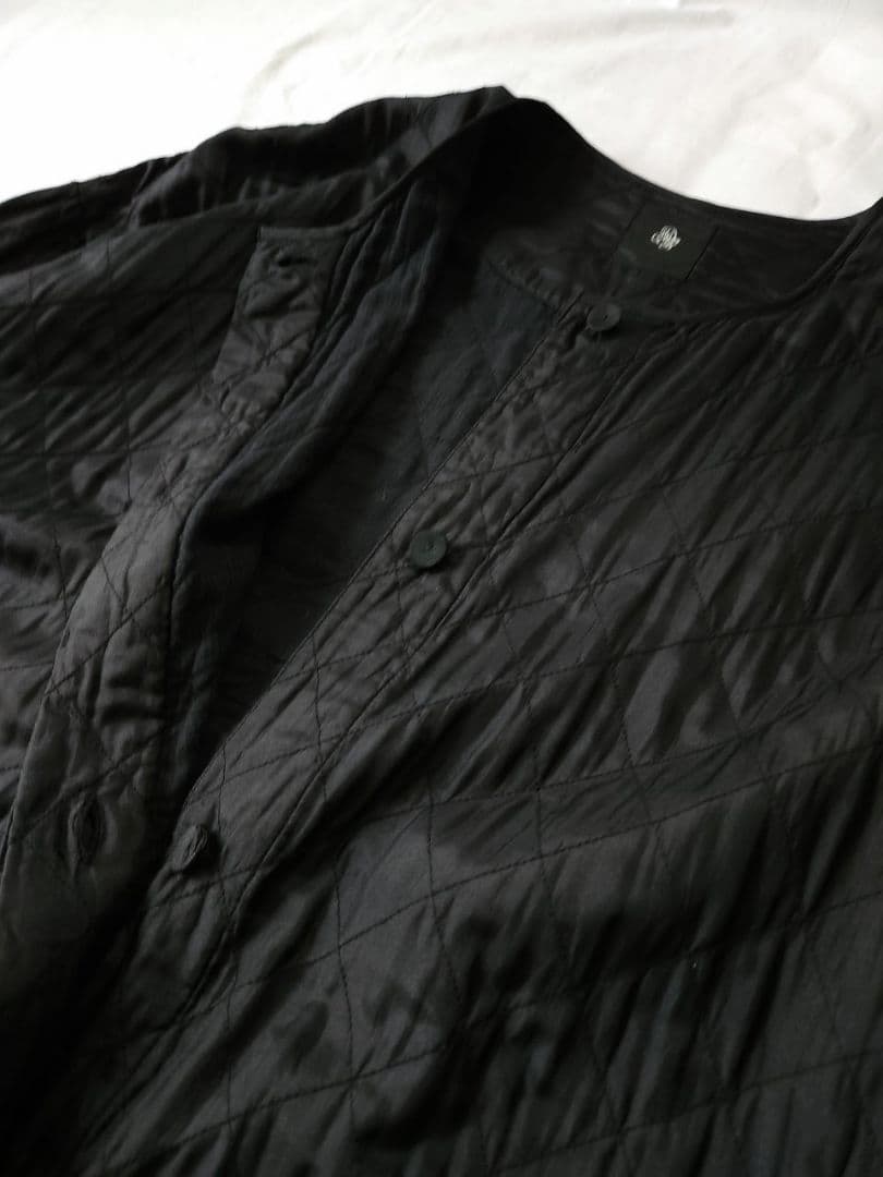 ◇ソメイヨシノ様◇メゾンドソイル　黒 キルティング　ノーカラーコート　シルク