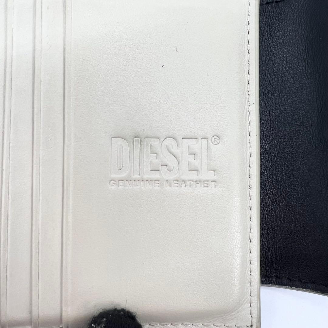 良品✨DIESEL　二つ折り財布　オーバルDロゴ　レザー　ブラック　正規品
