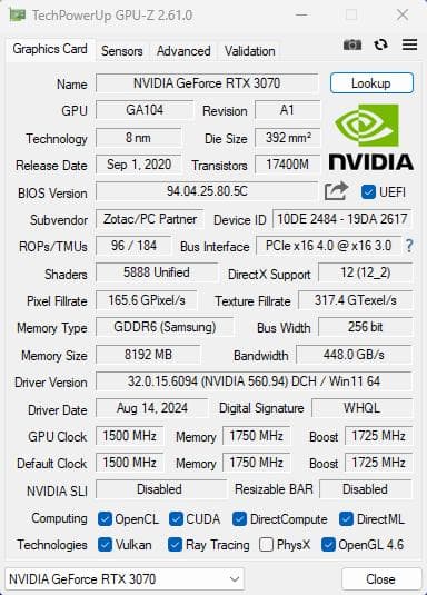 【動作確認済み】GeForce RTX3070