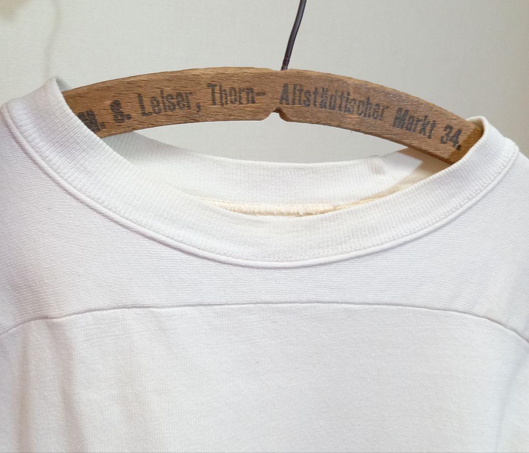 60s ビンテージ 綿100% 無地 8分丈 フットボール Tシャツ 50s