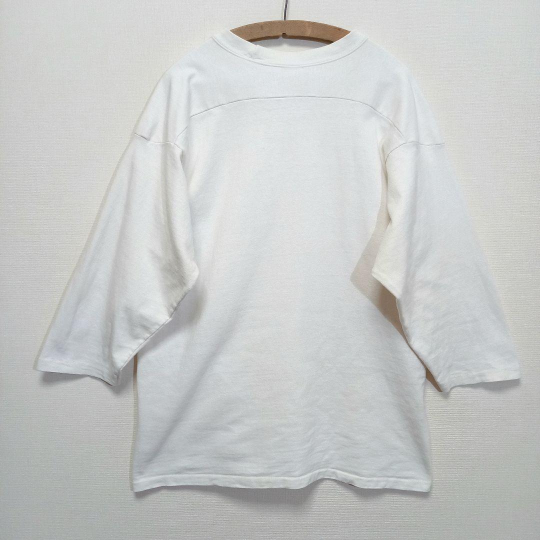 60s ビンテージ 綿100% 無地 8分丈 フットボール Tシャツ 50s