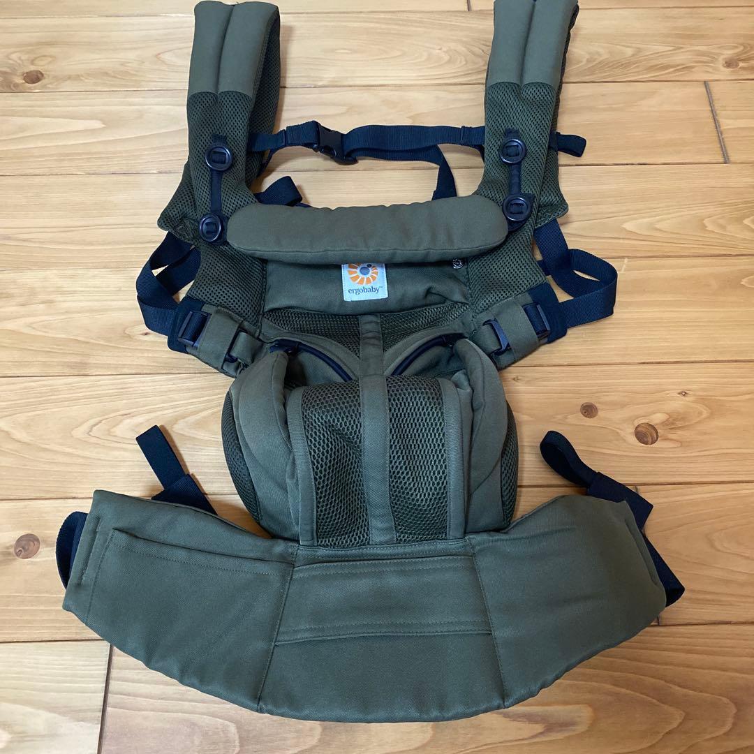 【美品】抱っこ紐エルゴ オムニ360 ベビーウェストベルト付　カーキグリーン