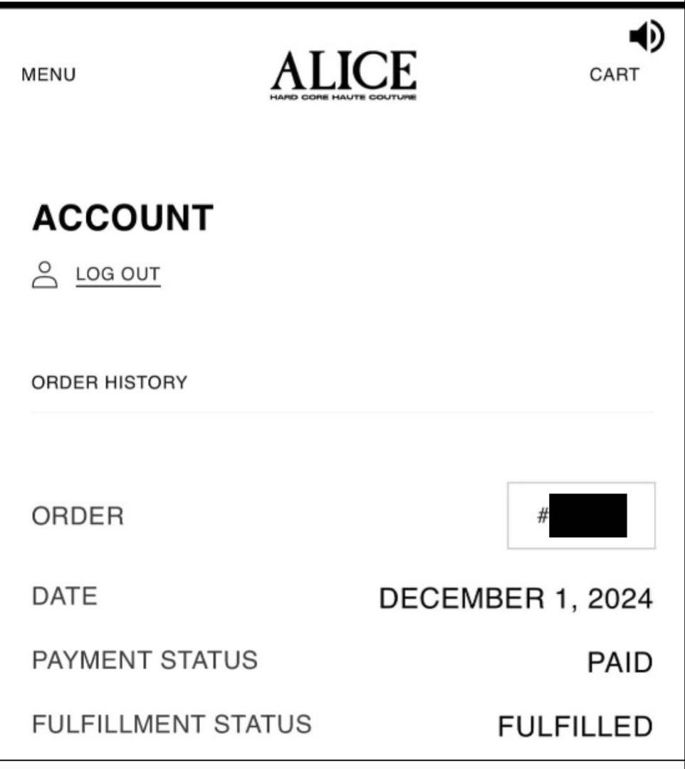 ALICE HOLLYWOOD キャップ　黒