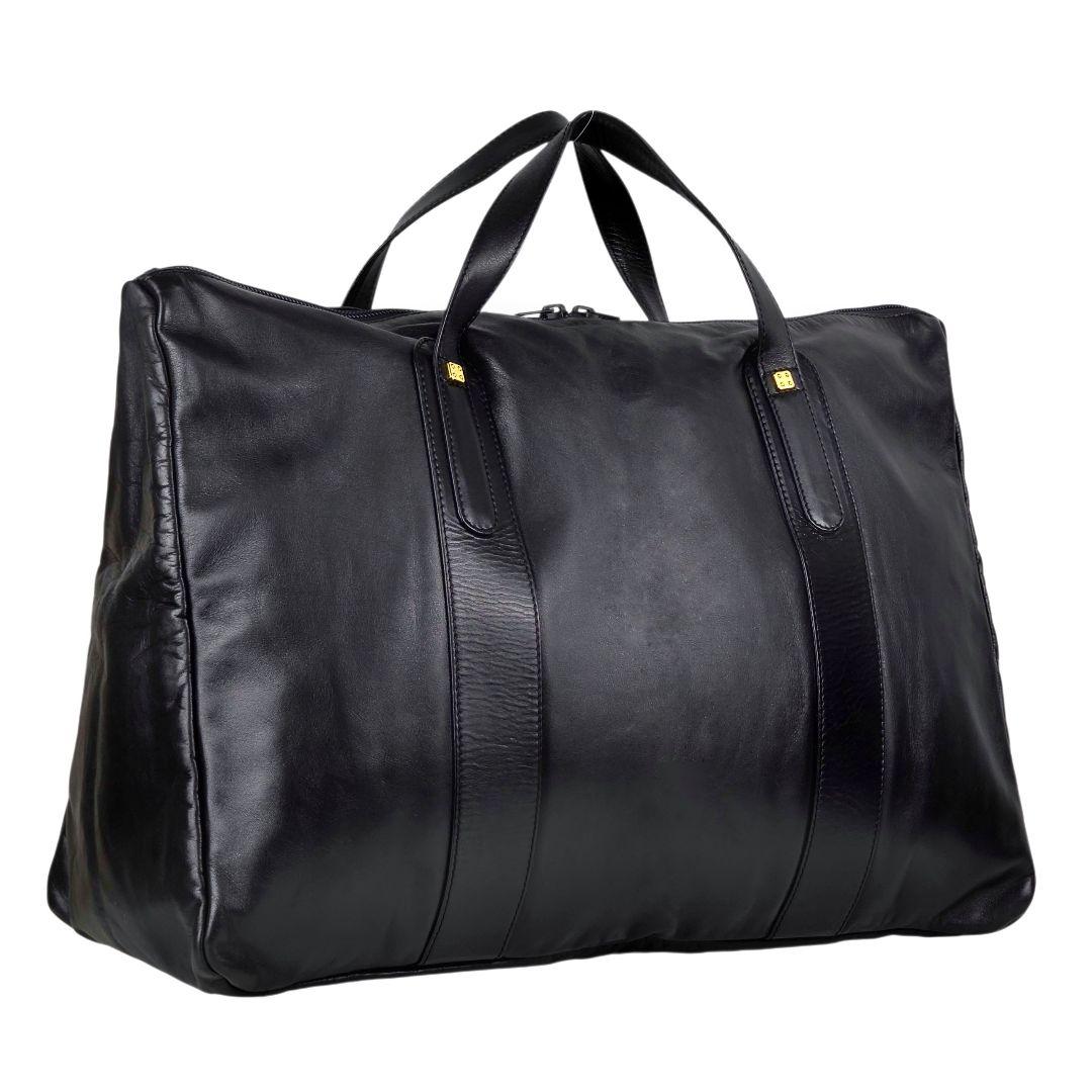 美品 ロエベ LOEWE アナグラム レザー ボストンバッグ ブラック
