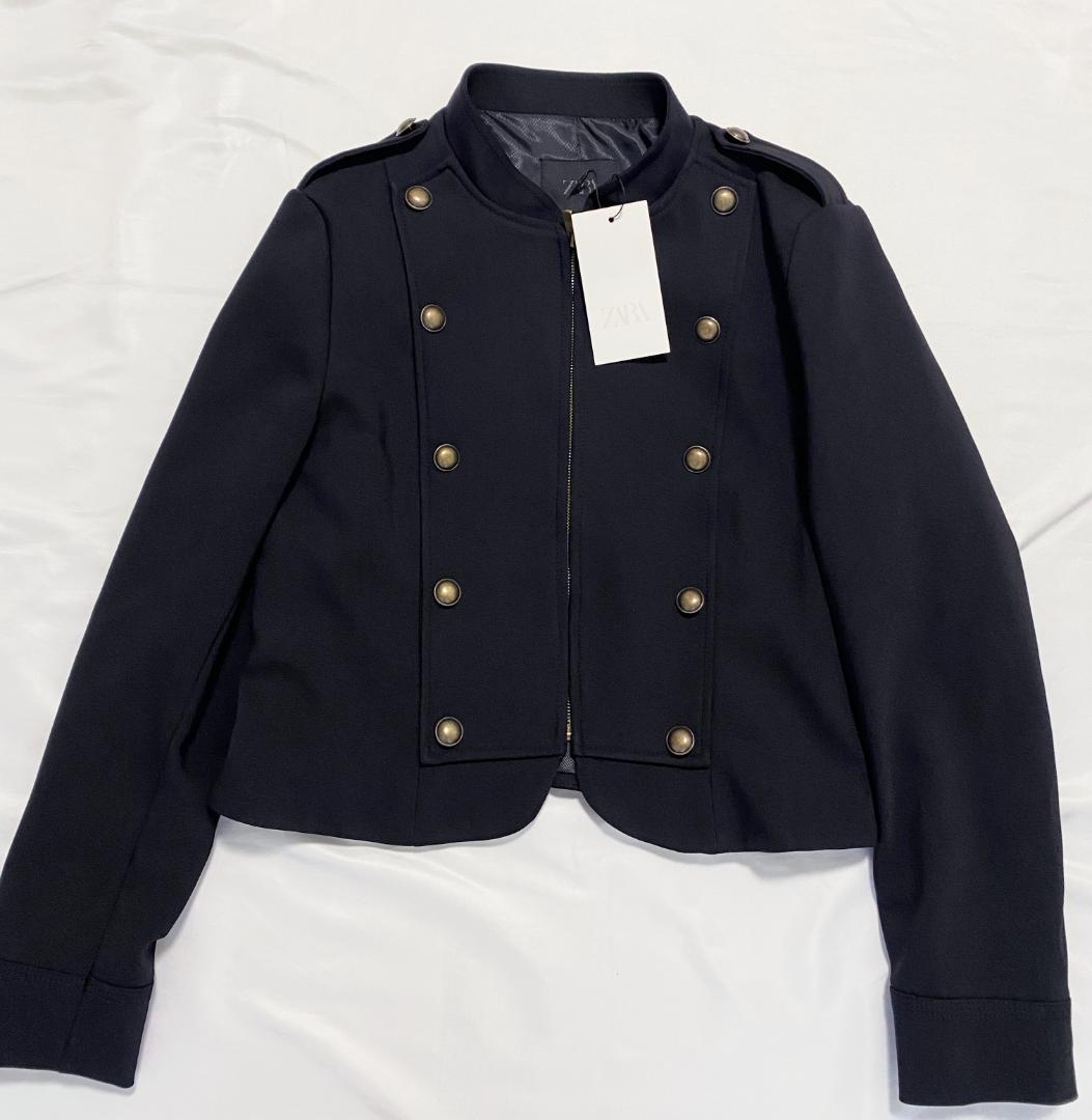 新品 ZARA ナポレオンジャケット ボタン付きフィットブレザー L