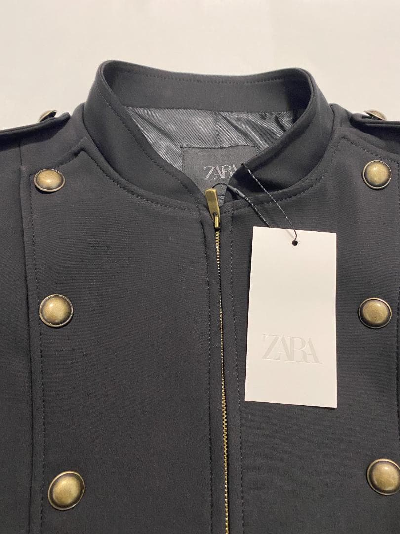 新品 ZARA ナポレオンジャケット ボタン付きフィットブレザー L