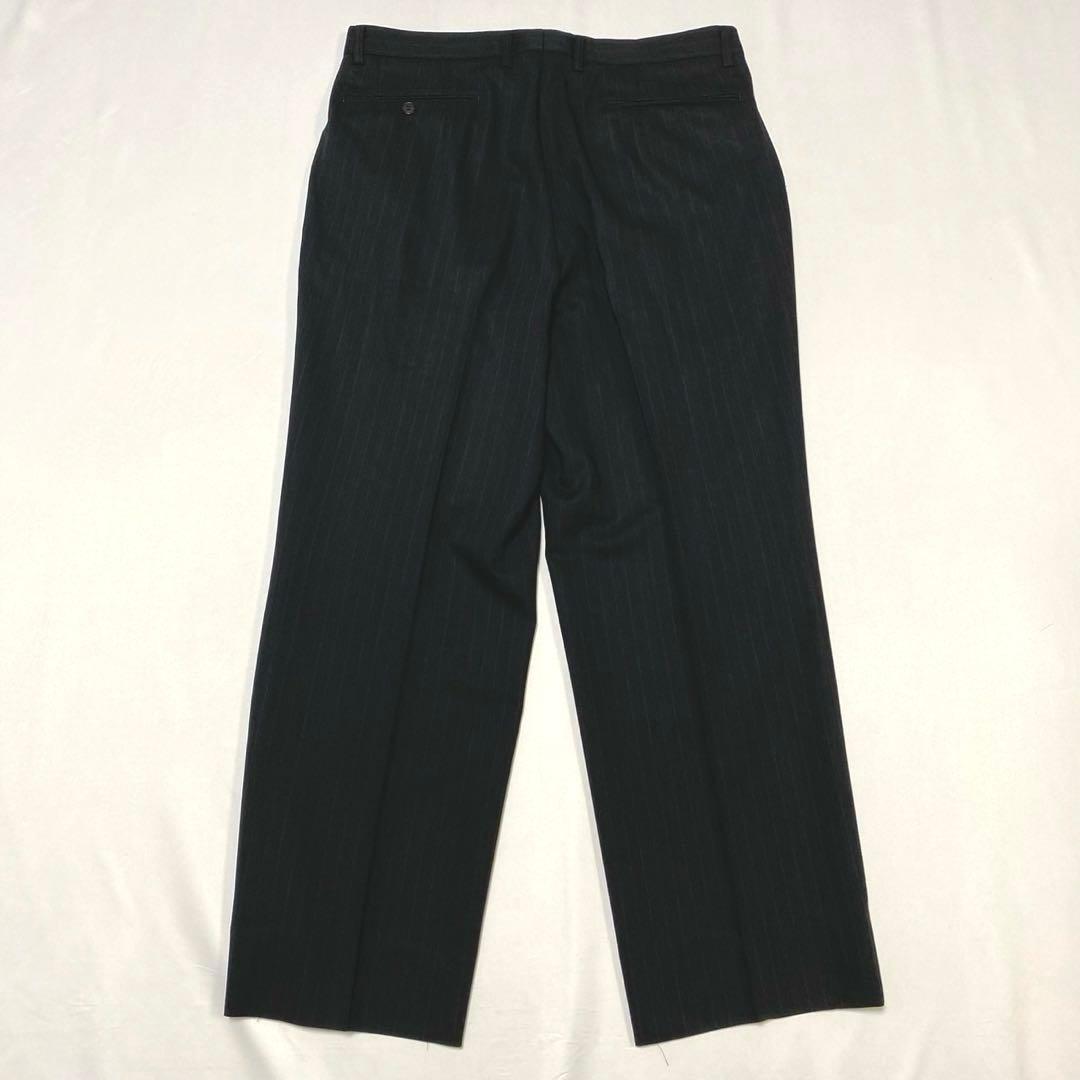 【vintage】シャツ無　スーツ　セットアップ　ダブル　ストライプ　ピンバッチ