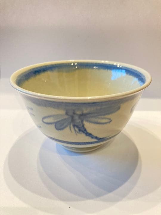 膳所焼　トンボ　茶碗　茶道具　共箱つき