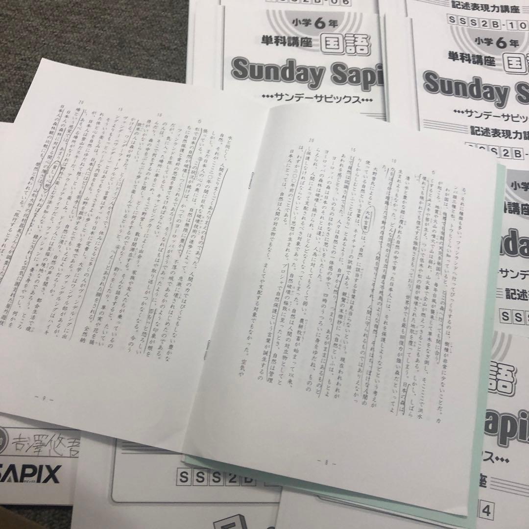 サピックス　国語　SS特訓　記述表現力講座全１４回　２０２２年度版　中古
