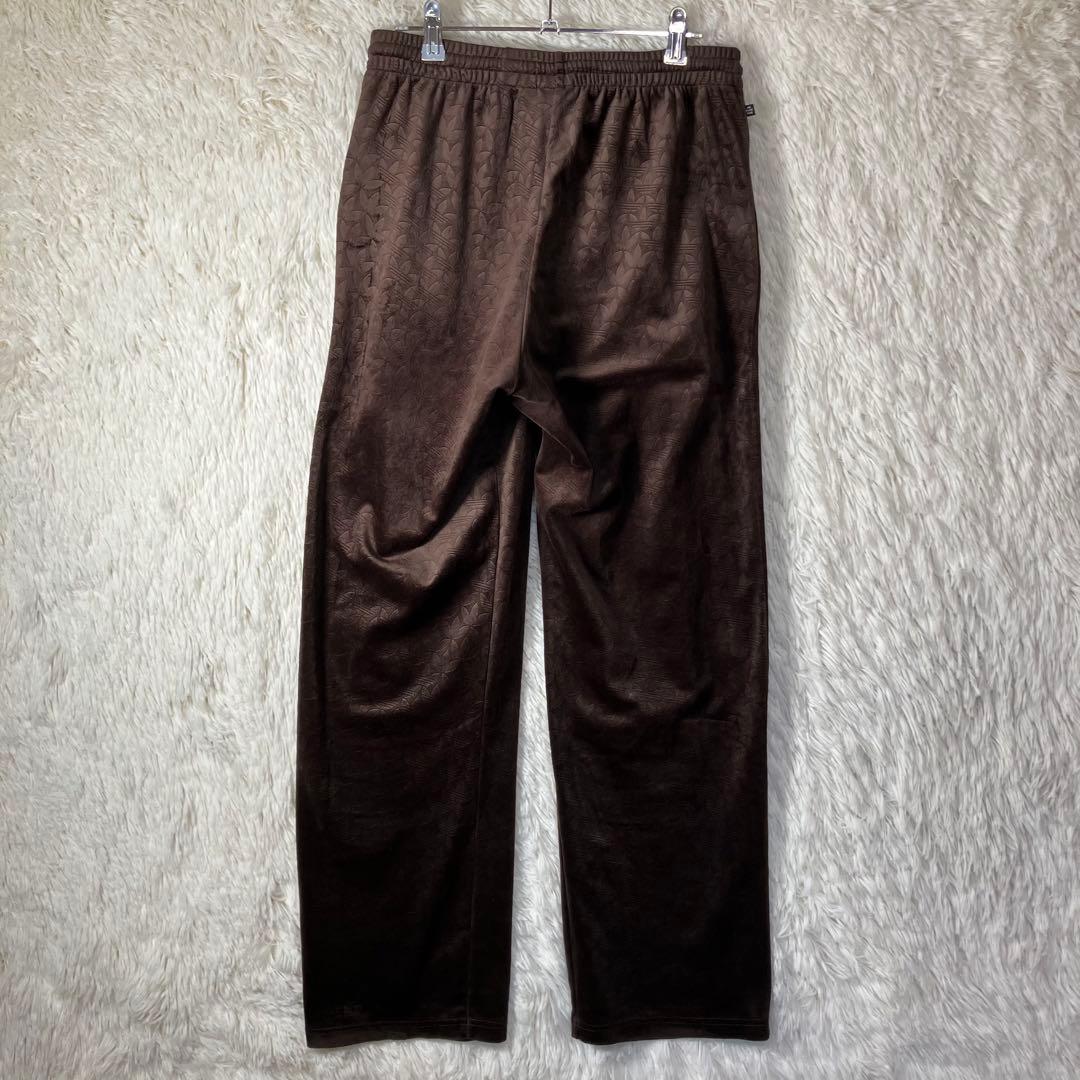 美品 adidas アディダス ベロア トラックパンツ 総柄 モノグラム XL