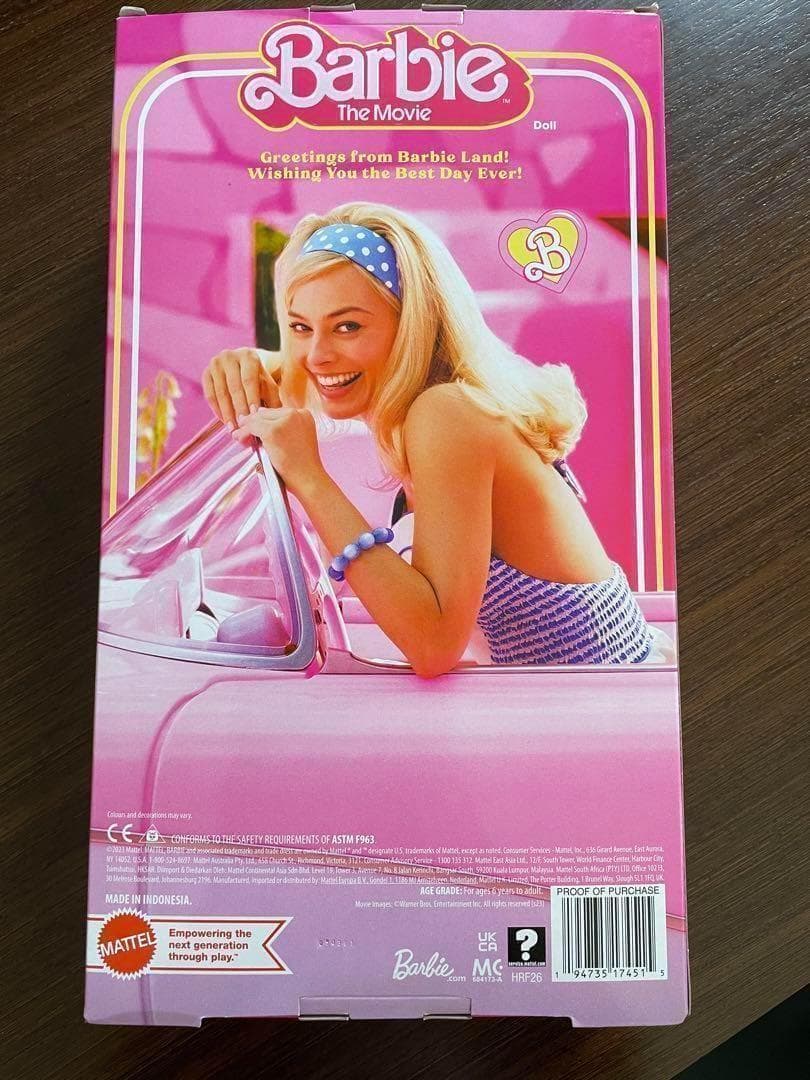 【新品】映画Barbie バービー人形　ブルーチェックワンピース　希少