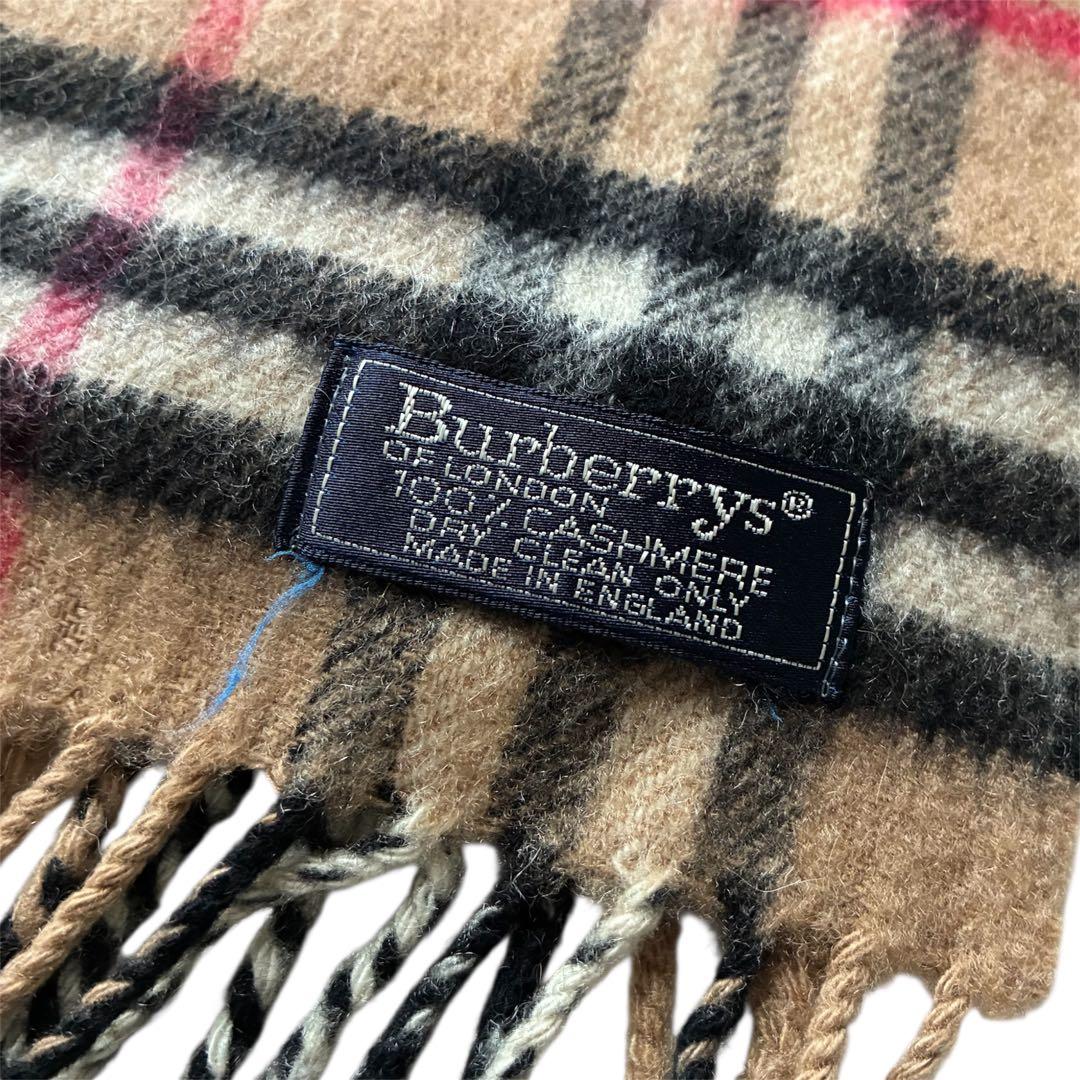 Burberry カシミヤ チェックマフラー　イングランド製