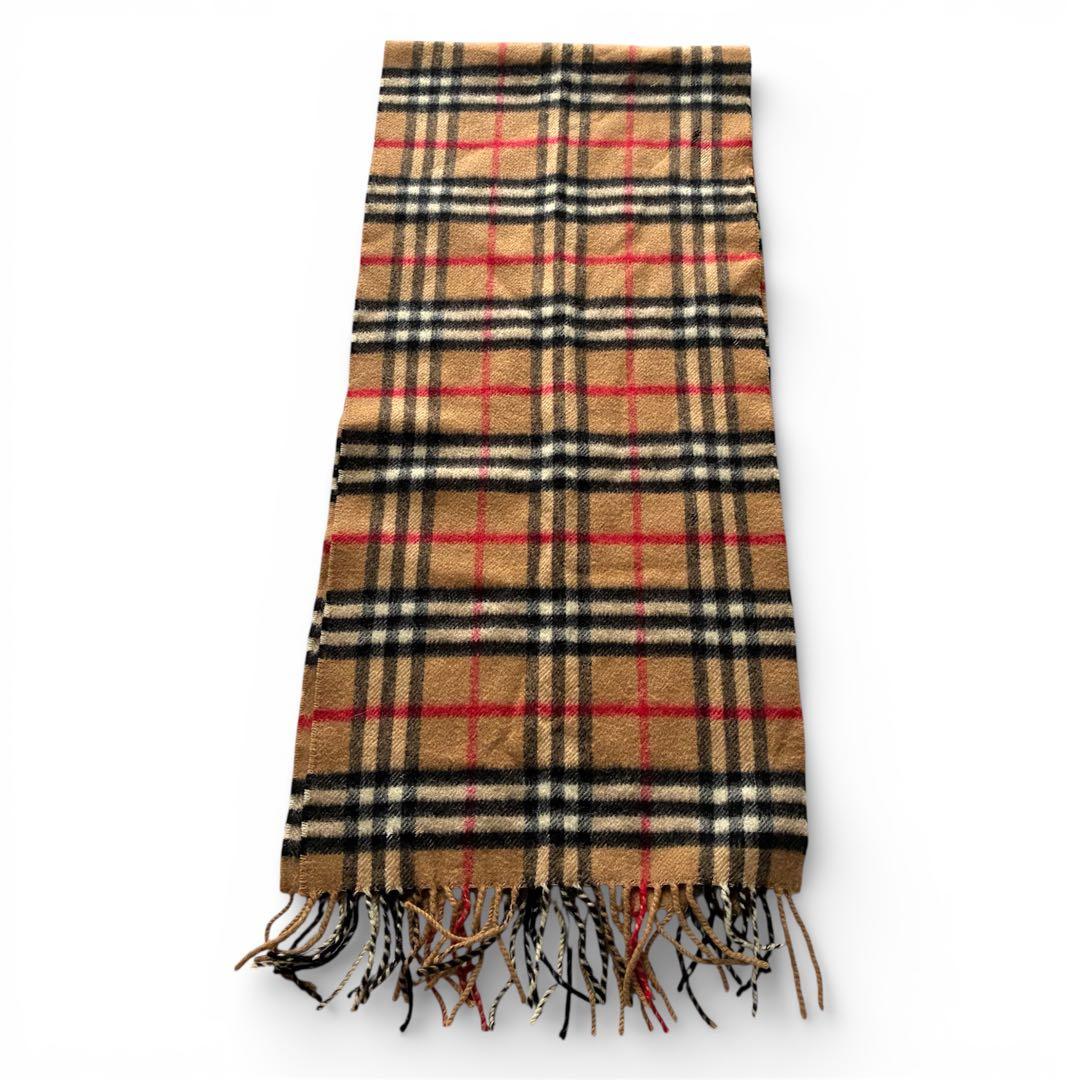 Burberry カシミヤ チェックマフラー　イングランド製