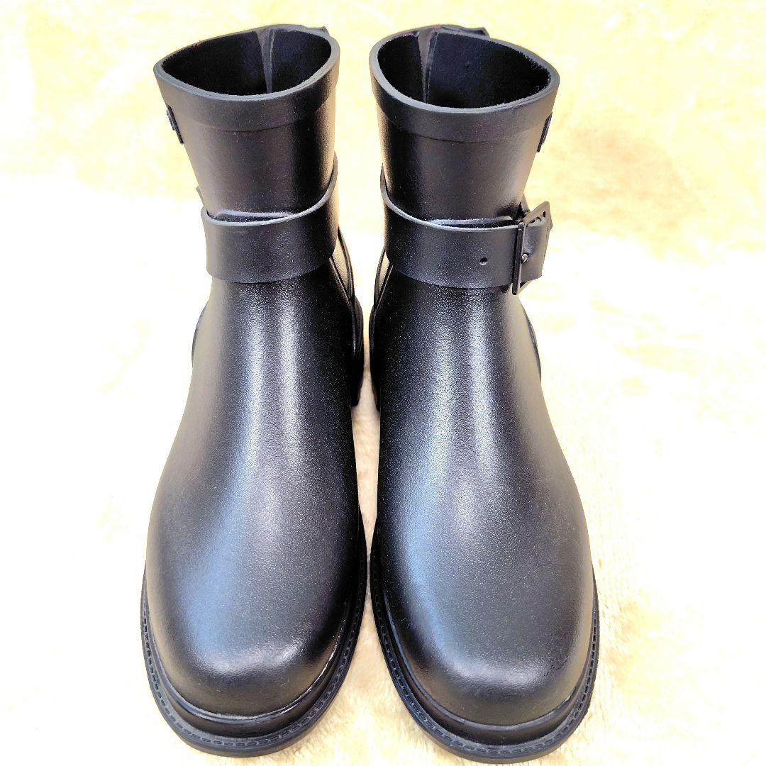 極美品 AIGLE エーグル レインブーツ 長靴 ベルト 25 ブラック 黒