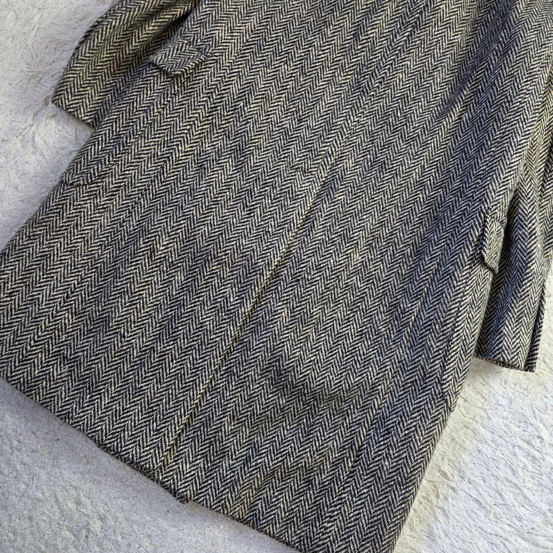 美品 マーガレット ハウエル ツイード ロングコート サイズ L ヘリンボーン