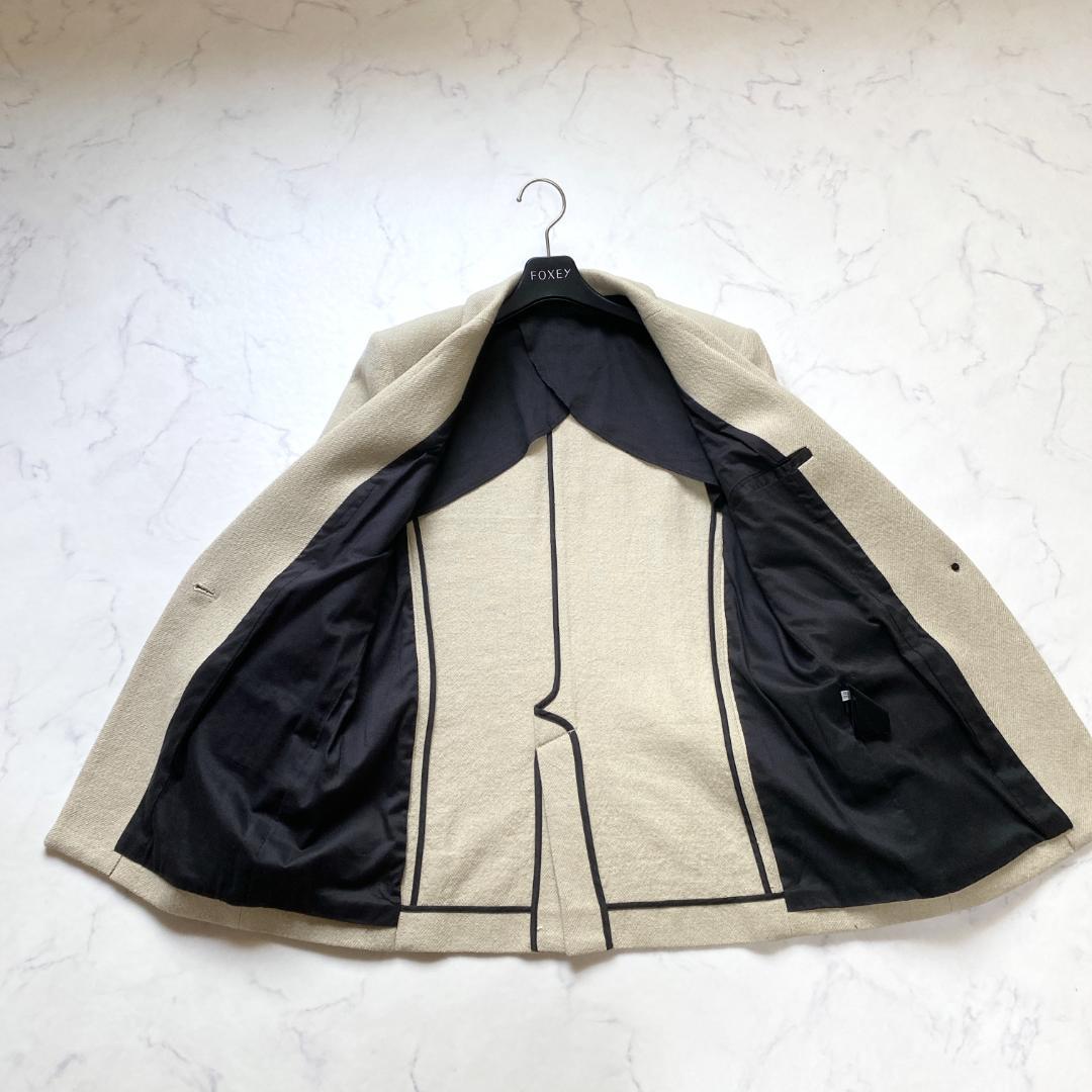AP STUDIO コットンリネン Tweed ジャケット 38 ベージュ