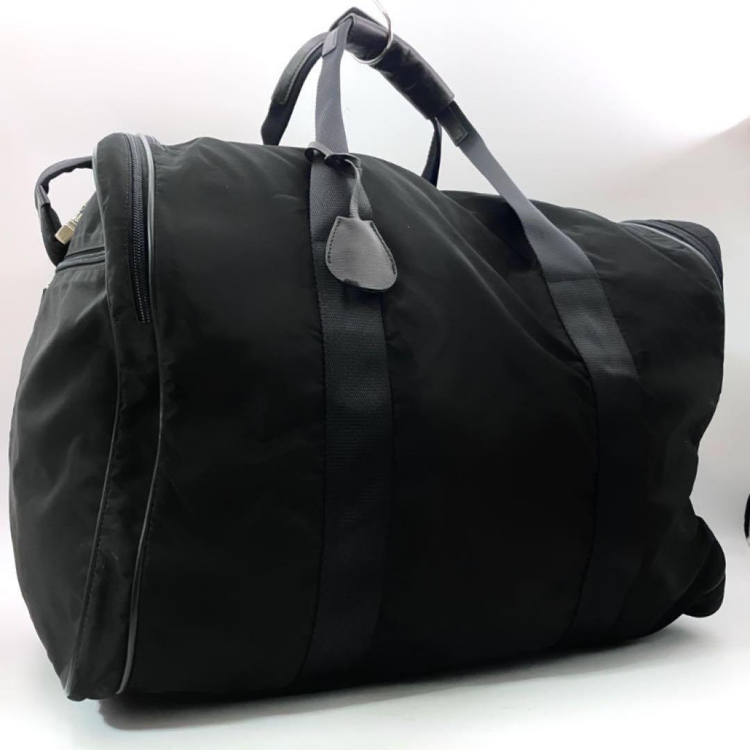 プラダ ボストンバッグ 2way ショルダーバッグ 黒 ナイロン レザー 2