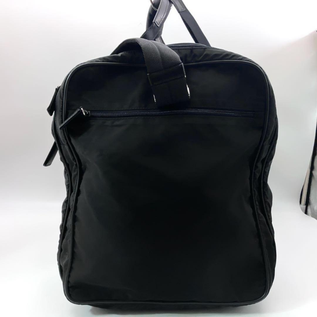 プラダ ボストンバッグ 2way ショルダーバッグ 黒 ナイロン レザー 2