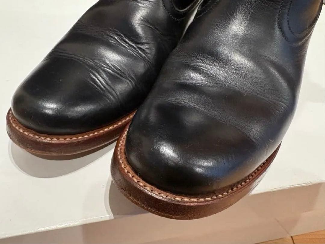 chausser ショセ ブラック レザー エンジニアブーツ ペコスブーツ