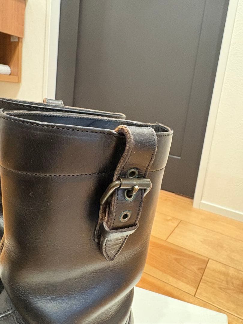 chausser ショセ ブラック レザー エンジニアブーツ ペコスブーツ