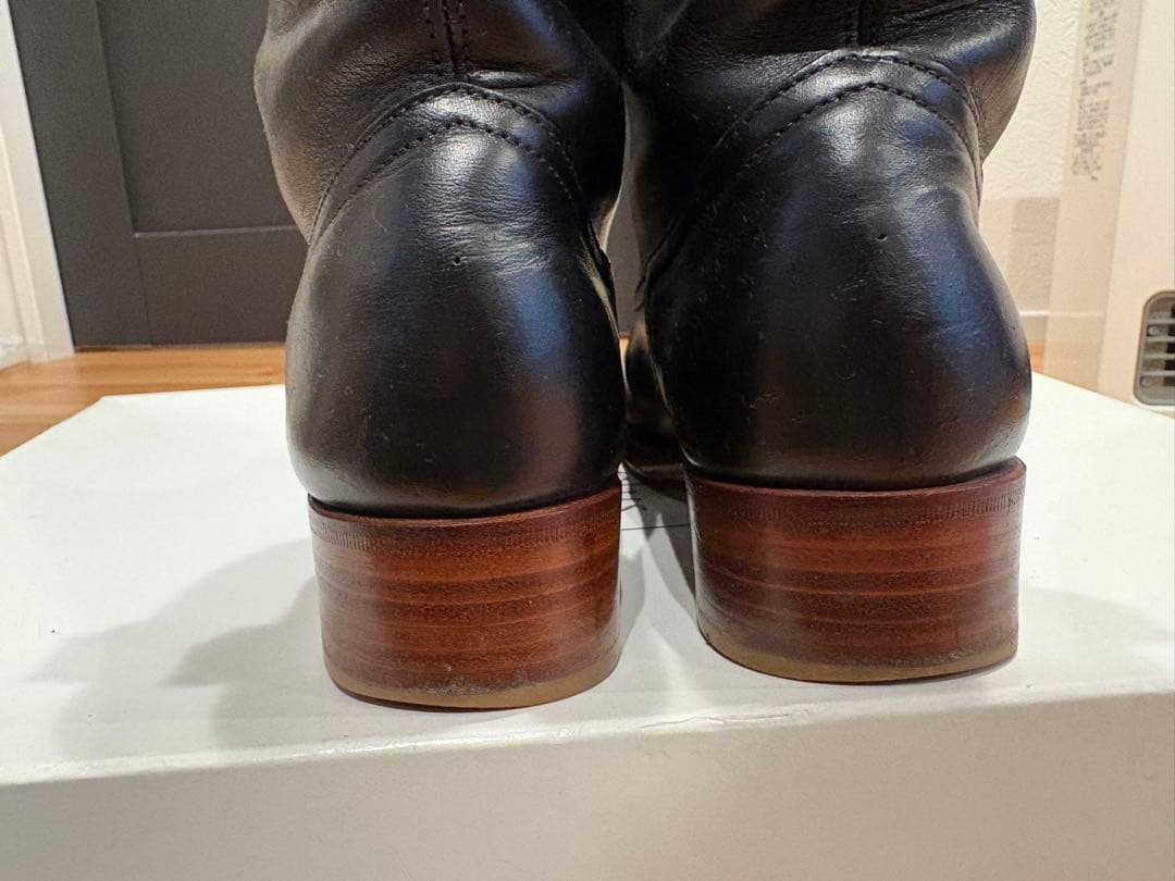 chausser ショセ ブラック レザー エンジニアブーツ ペコスブーツ