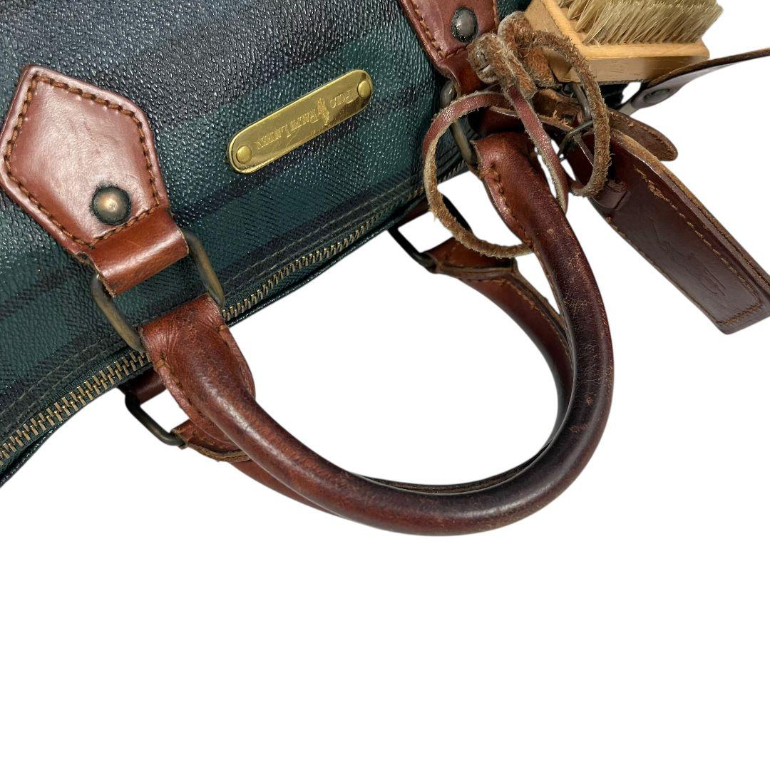 美品　POLO RALPH LAUREN　ブラックウォッチミニボストンバッグ