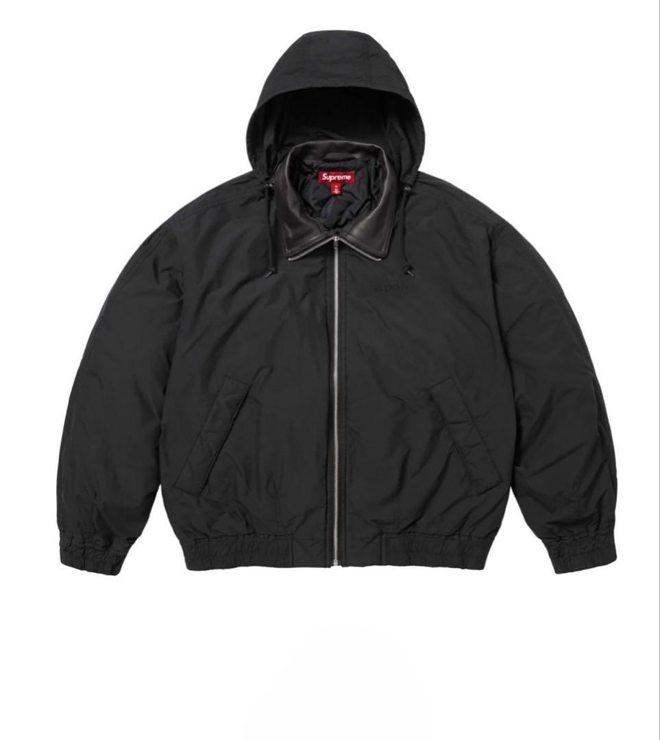 新品 SUPREME LEATHER COLLAR UTILITY JACKET