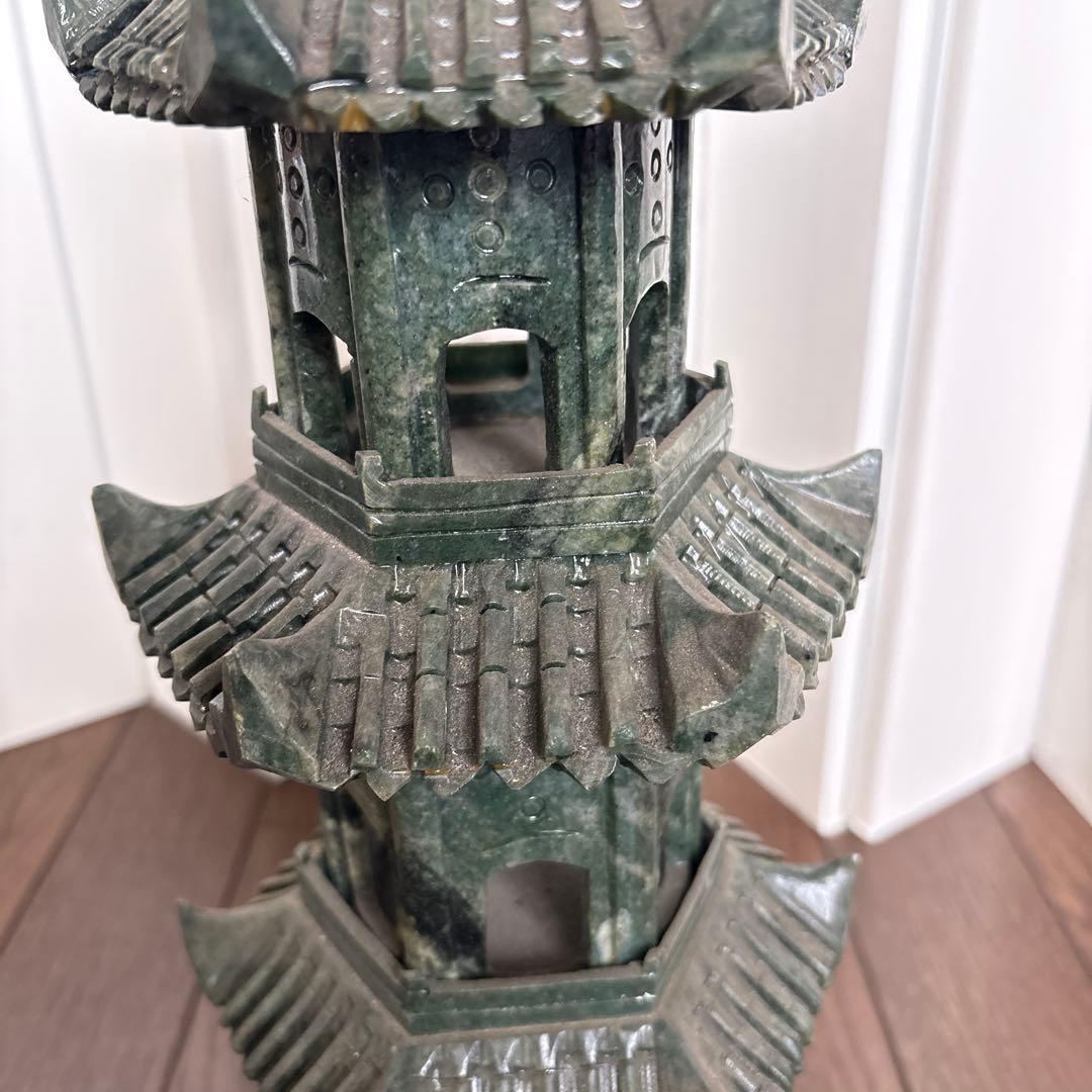 専用碧玉製多層塔 約66cm ヒスイ翡翠　緑石