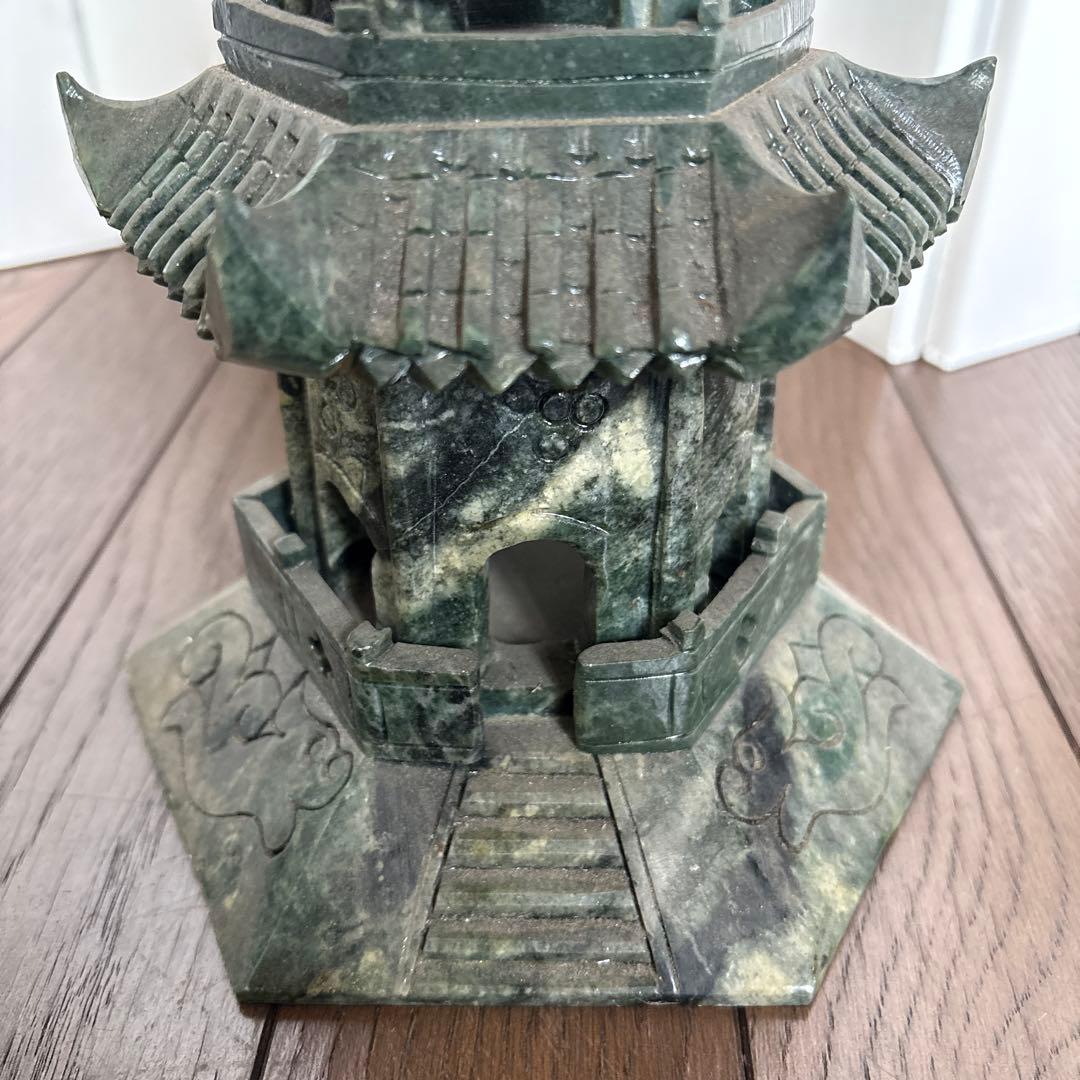 専用碧玉製多層塔 約66cm ヒスイ翡翠　緑石